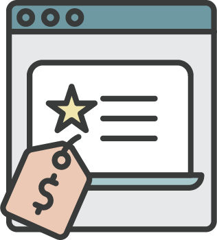 Illustration of a credentialed vendor ad with price