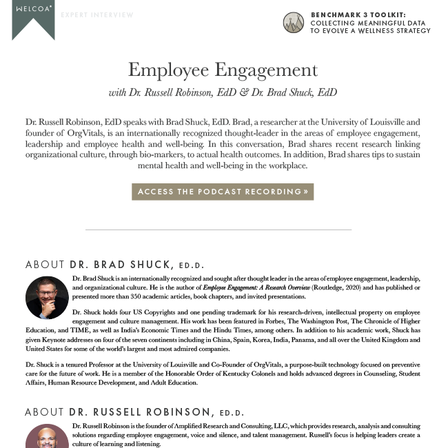 Employee Engagement with Dr. Russell Robinson and Dr. Brad Shuck