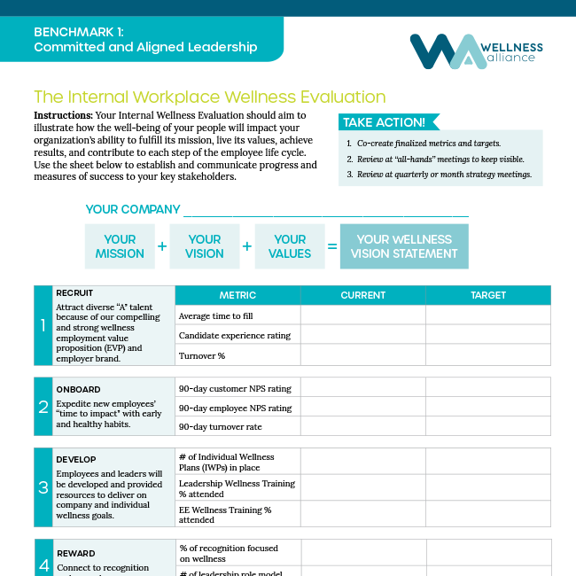 Internal Workplace Wellness Evaluation Plan