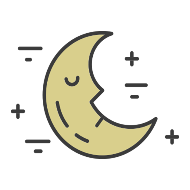Illustration of a sleeping moon