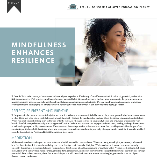 Mindfulness Enhances Resilience