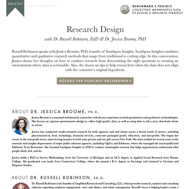 Research Design with Dr. Russell Robinson and Dr. Jessica Broome