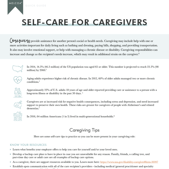 Self-Care for Caregivers