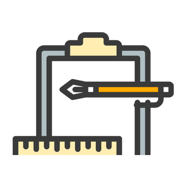 Illustration of a pen and clipboard