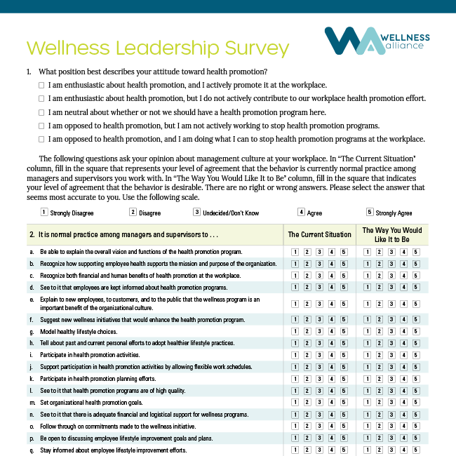 Wellness Leadership Survey